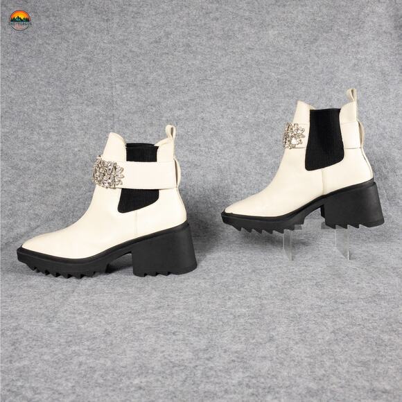 Karl Lagerfeld Cavin Paris Fashion Chelsea Boot White Leather Women's Size 11M - Picture 4 of 14